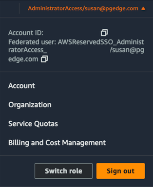 AWS User settings