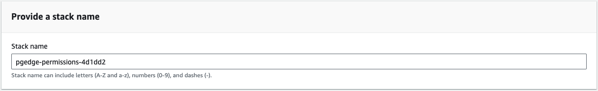 Provide a name for the stack