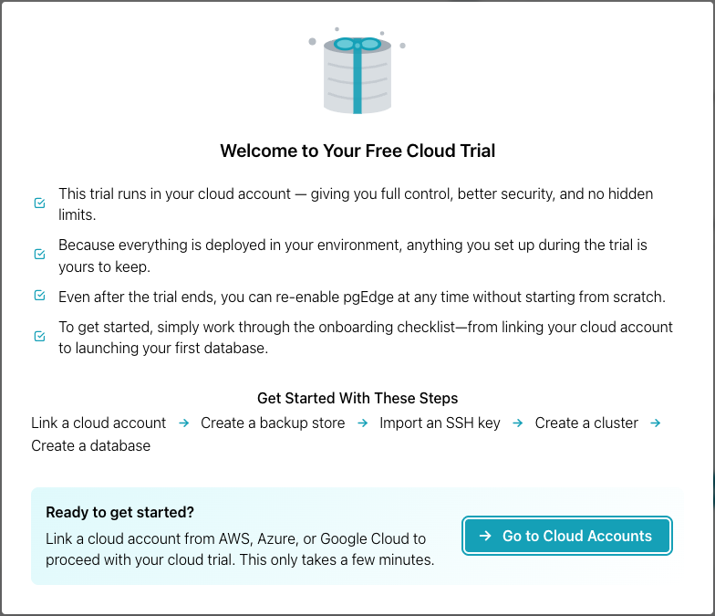 pgEdge Cloud Edition free trial