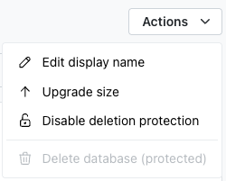 The Actions menu