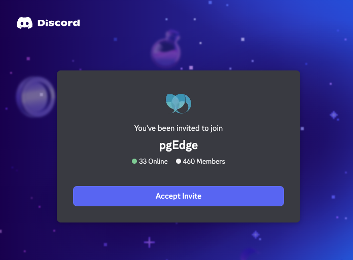The pgEdge Discord invitation