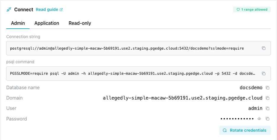Connecting to your database