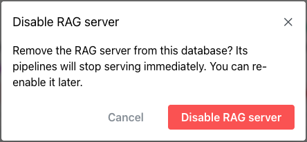 Disabling the RAG Server