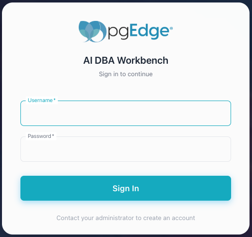 Logging in to the Workbench
